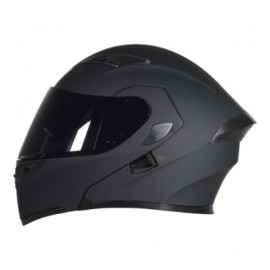 CASCO R7 RACING ABAT. NEGRO MATE C/LED 2XL