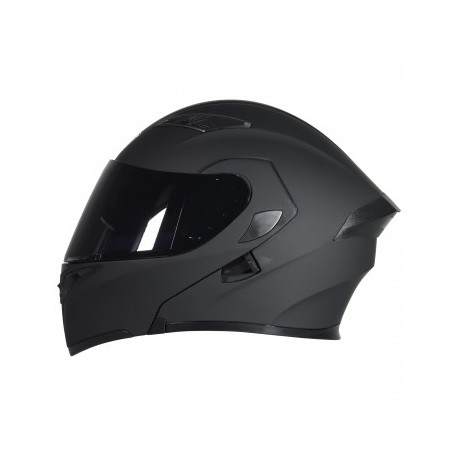 CASCO R7 RACING ABAT. NEGRO MATE C/LED L