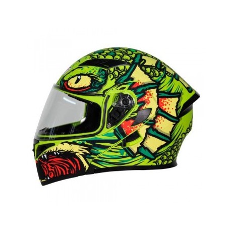 CASCO R7 RACING ABAT. REPTIL VE/AM/ROJO 2XL