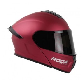 CASCO RODA PILOT ABAT. ROJO METAL  L