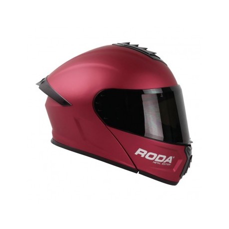 CASCO RODA PILOT ABAT. ROJO METAL  L