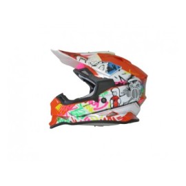 CASCO BKR. CROSS JR. GRAFFITI NARANJA M