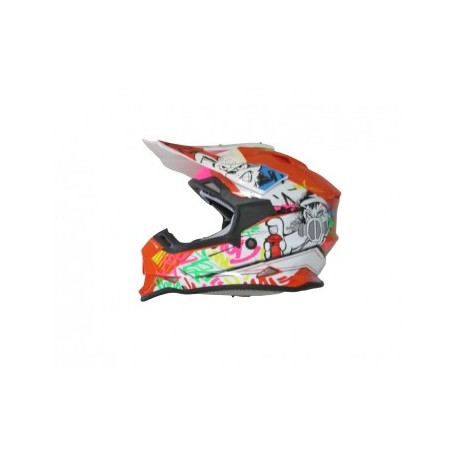 CASCO BKR. CROSS JR. GRAFFITI NARANJA M